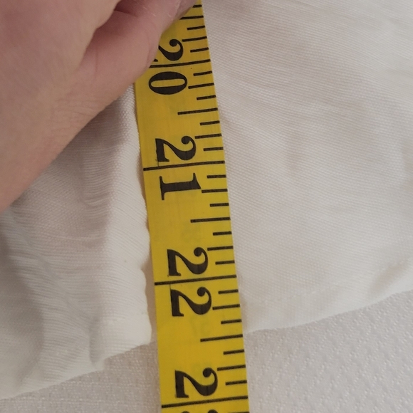 NWT Sugar + Lips Crochet Trim Puff sleeve white zip-up blouse top, size Large - Picture 11 of 11